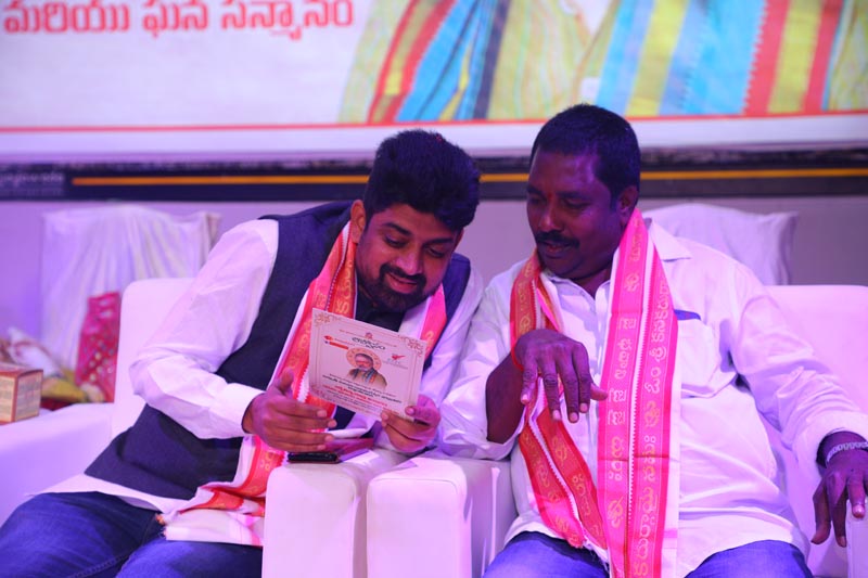 Sri Mulugu Ramalingeshwara Varaprasad Siddhanti was honoured with Jyotishyasastra Vignana Visharadha at Tummalapalli Kalakshetram, Vijayawada (198)